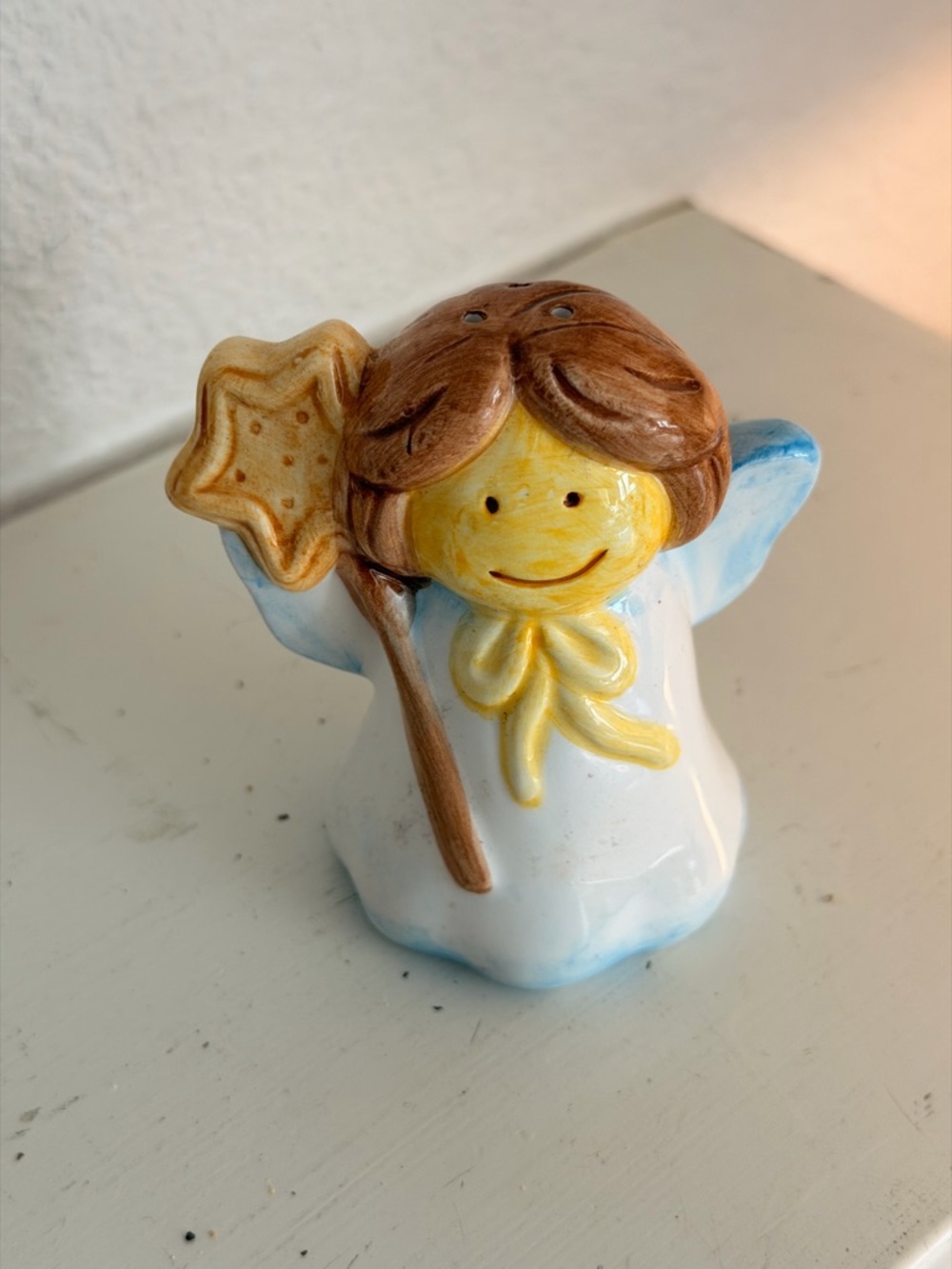 Vintage Angel Salt Shaker Ceramic Hand Painted Figurine Cute Decor